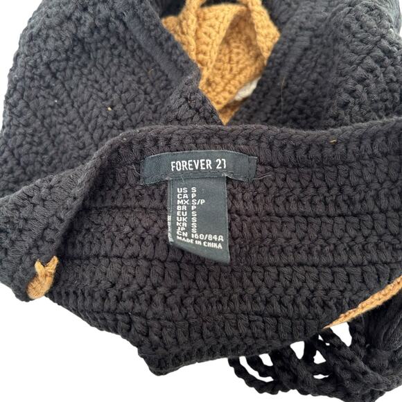 Forever 21 Black Gray Crochet Tank Top Sz S - Picture 2 of 4